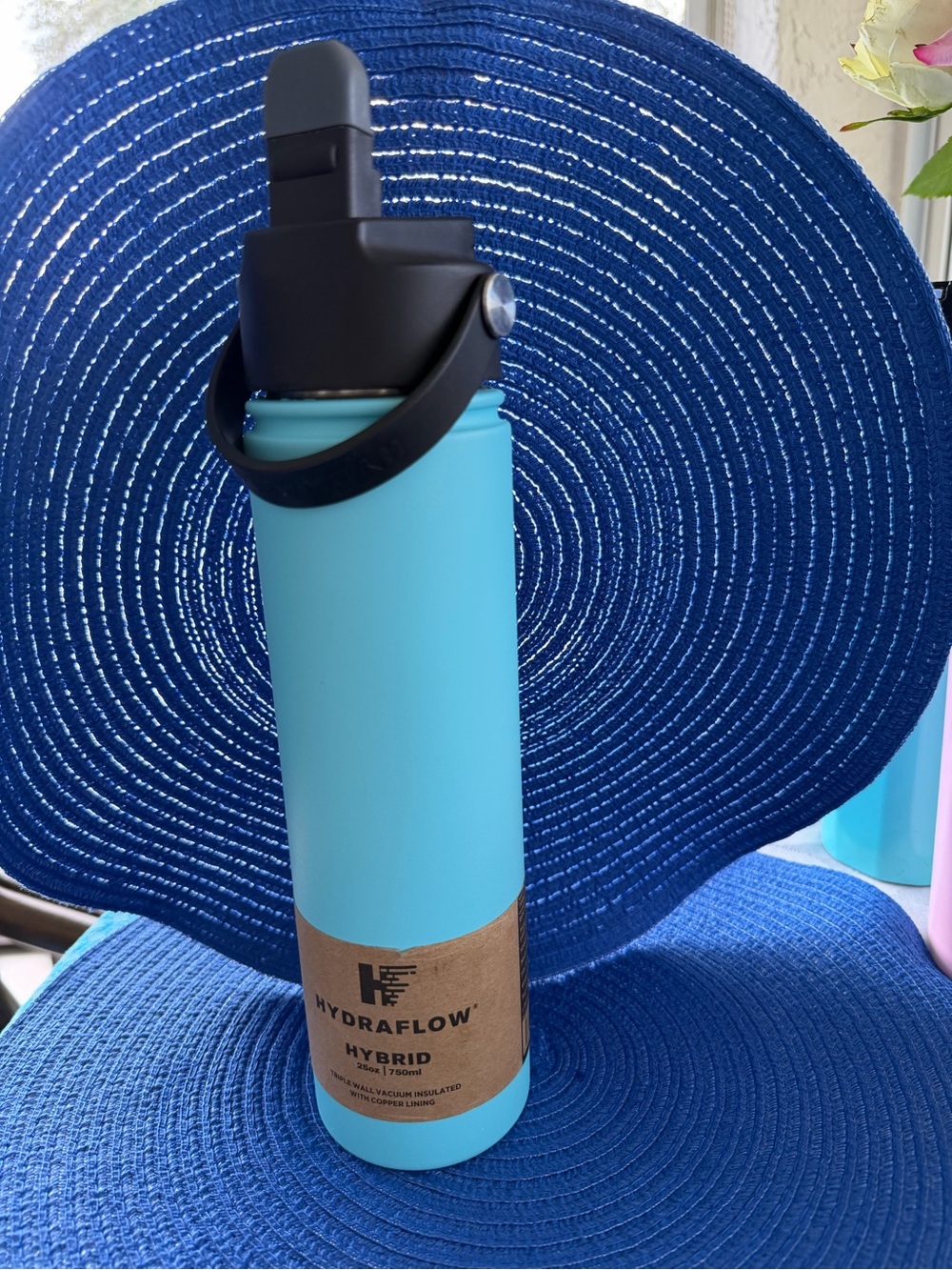 HYDRAFLOW Hybrid 25 Oz Water Bottle - Aqua Blue